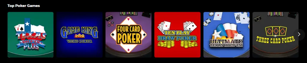 BetMGM Casino Video Poker