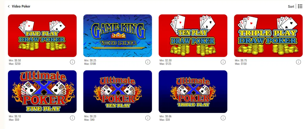 Caesars Casino Video Poker