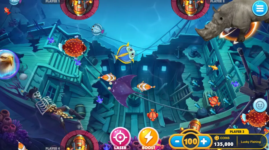 Fish shooting games at Funrize social casino