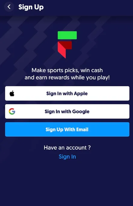 Fliff App Sign Up