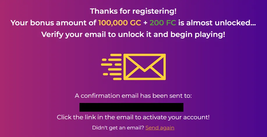 Fortune Coins Email Verification
