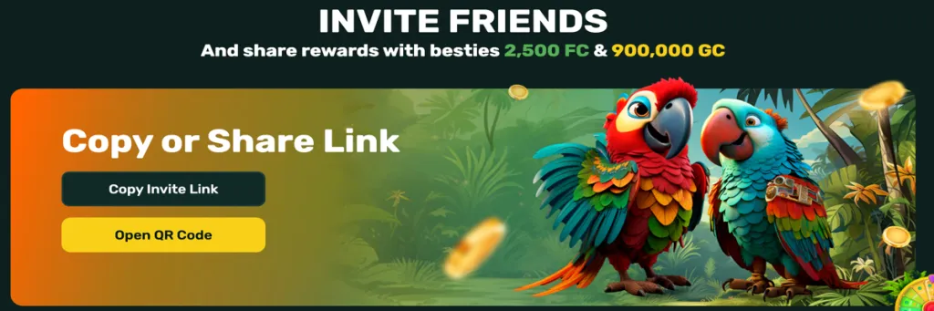 Fortune Wheelz Casino Refer a Friend program offering rewards when inviting friends to join