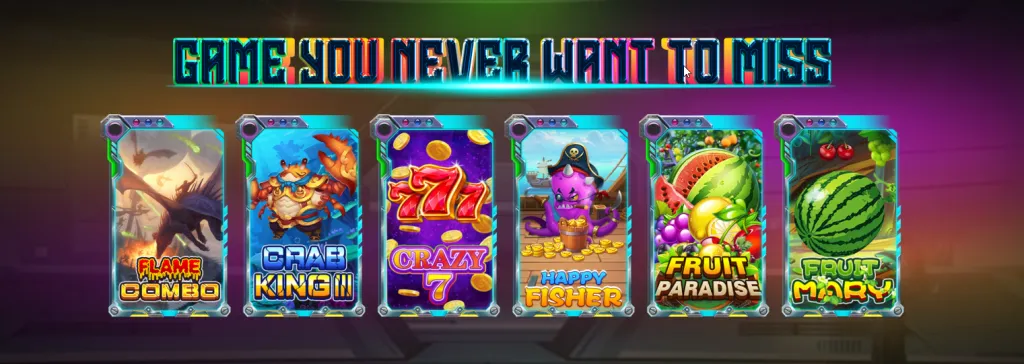 Selection of popular online casino games available on Game Vault 777
