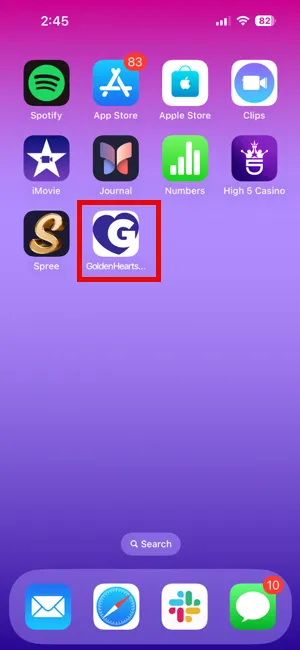 Golden Hearts Games App
