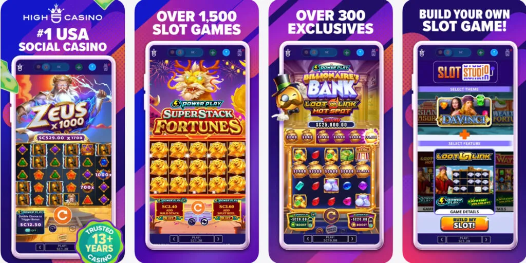 High 5 Casino mobile app preview for iPhone